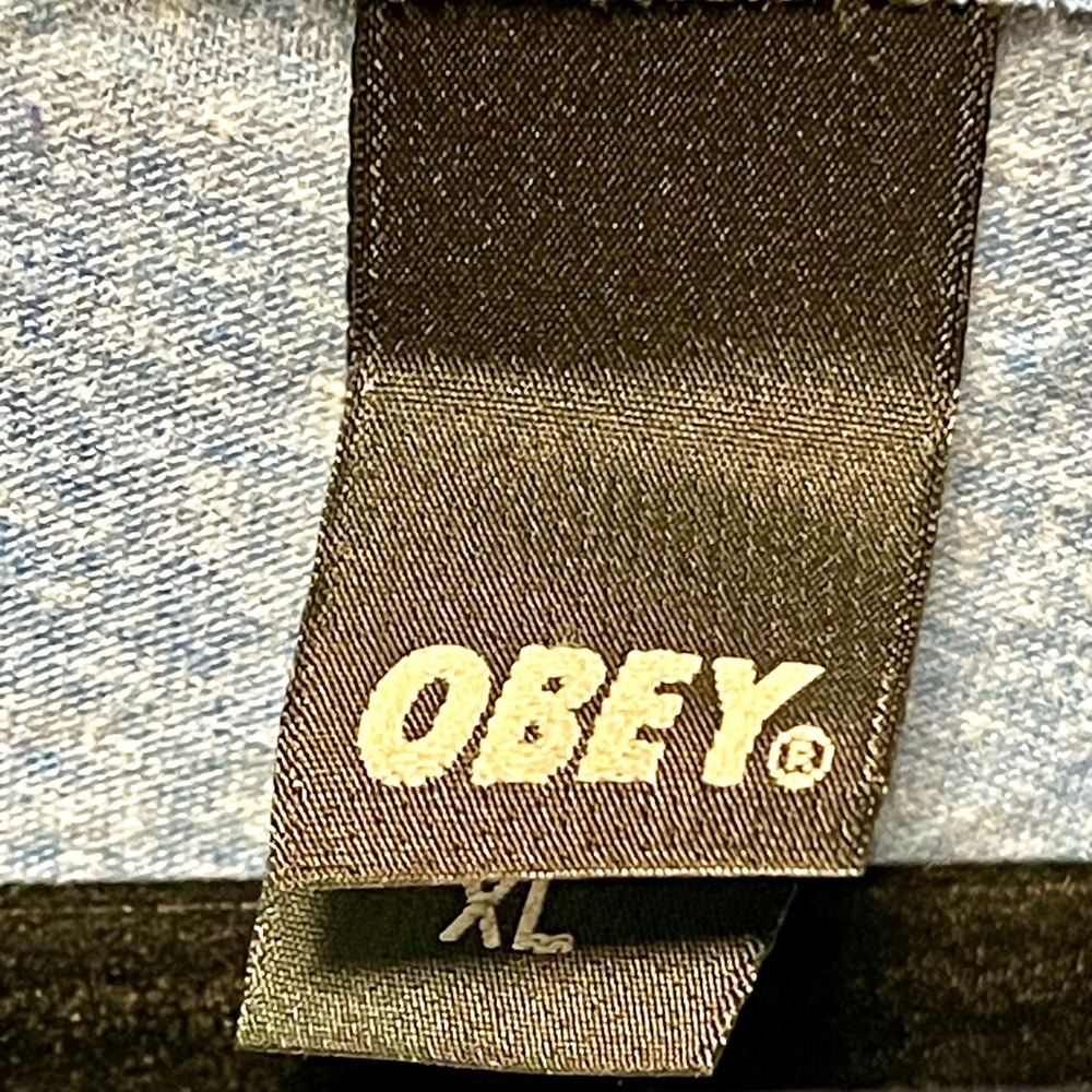 New Men’s Obey blue All power to the people world wide tank top - Picture 3 of 4